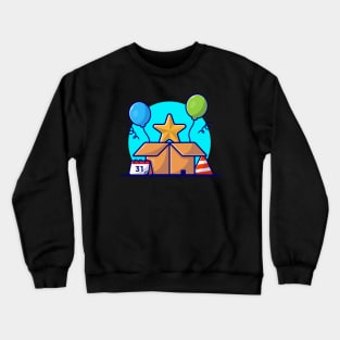 Star In A Box With Balloons Cartoon Vector Icon Illustration Crewneck Sweatshirt